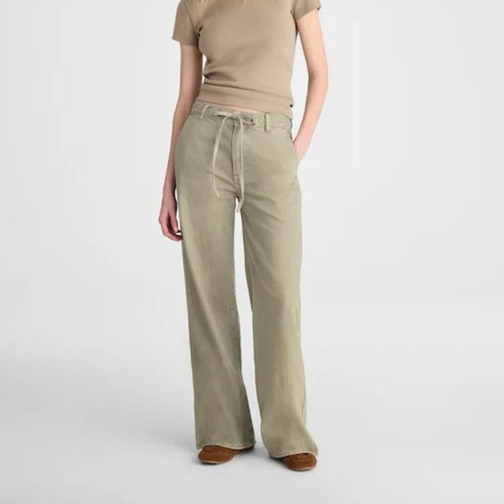 NWT Madewell The Ultimate Wide-Leg Pant In Airy Denim Sagebrush Green Size 23